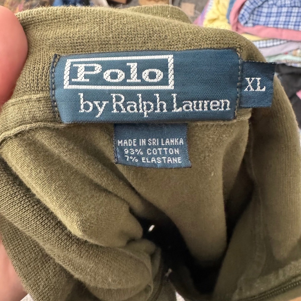 Polo Ralph Lauren Men's XL Full Zip Jacket Olive Green Solid Cotton Blend - Picture 2 of 6